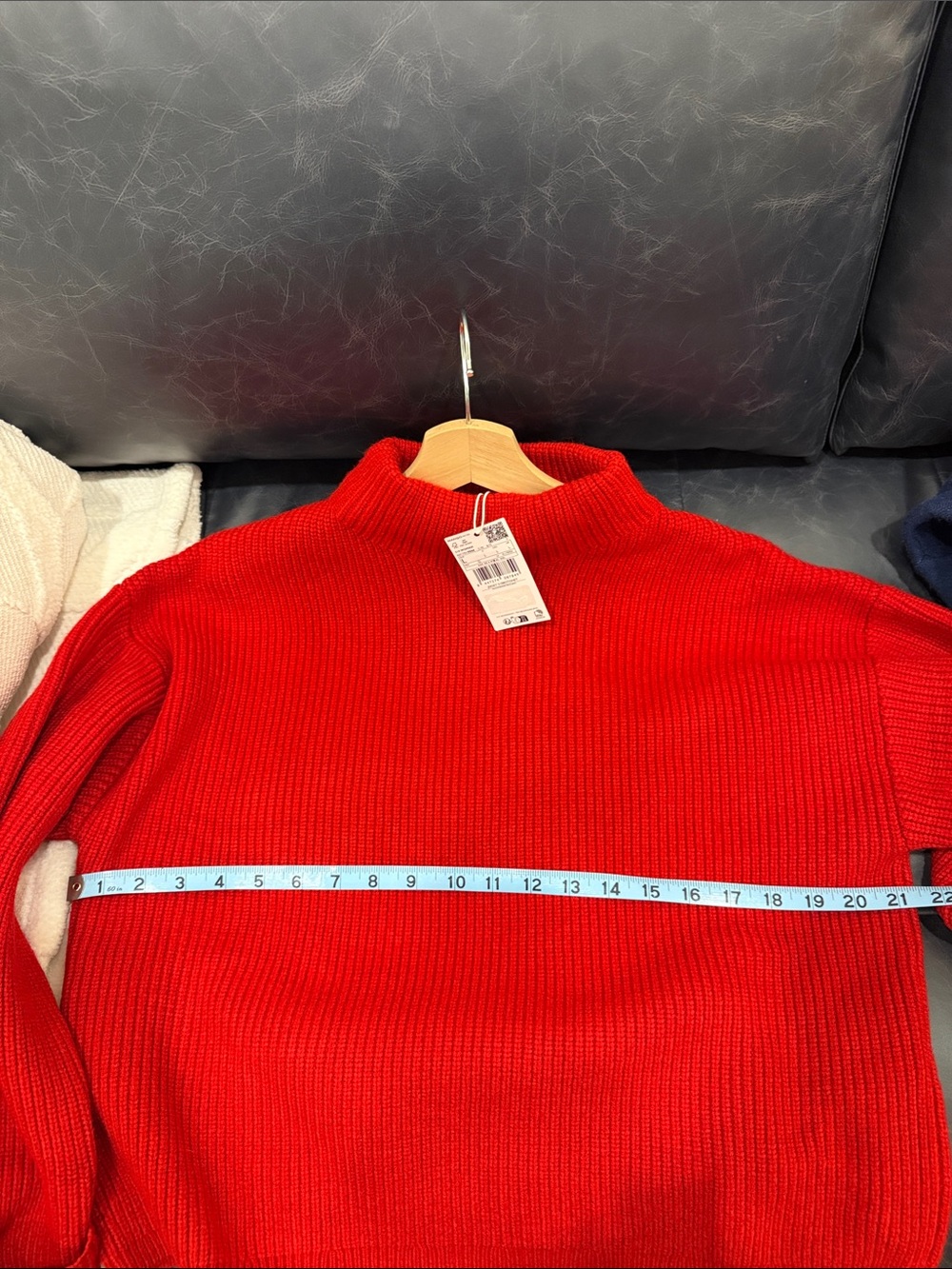 Mango Red Ribbed Mock Neck Sweater - Picture 5 of 7